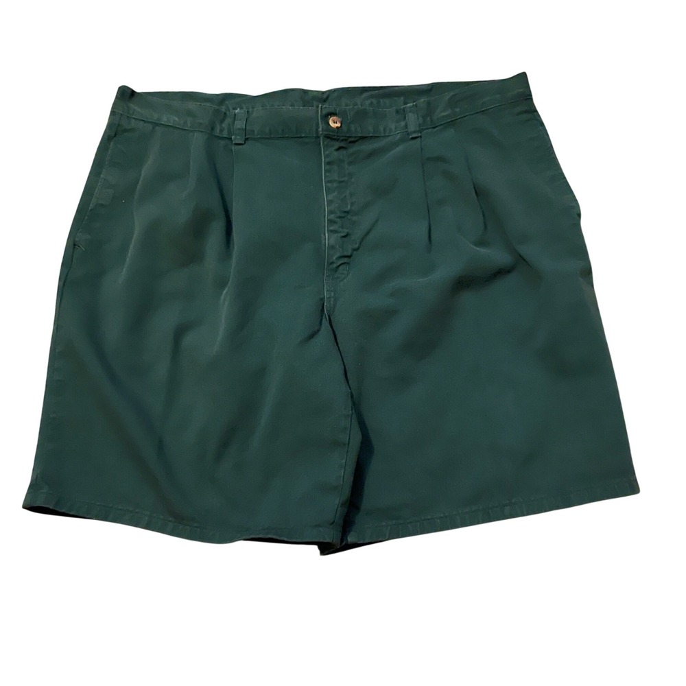 Duck Head Mens Pleated Chino Shorts Hunter Green Cotton Twill Size 42